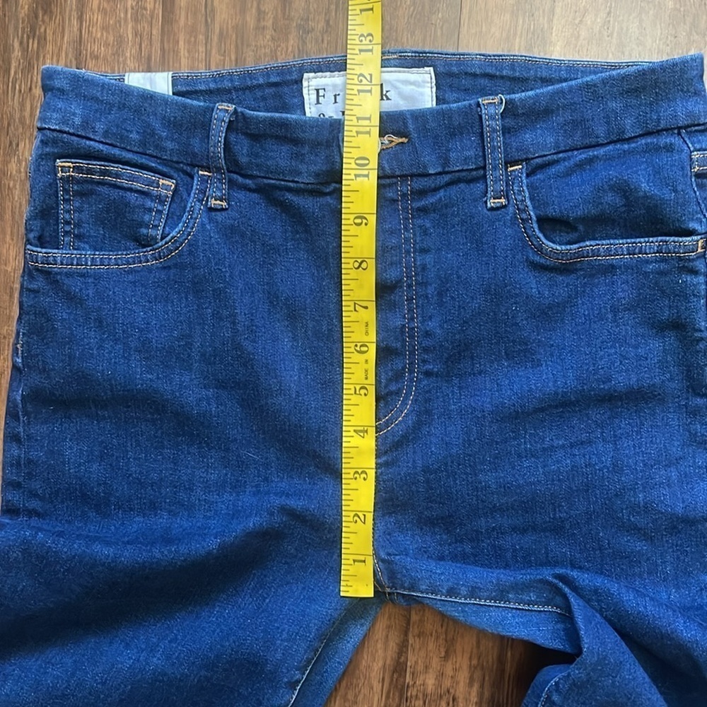 Like New Frank & Eileen Flannigan flare leg high waist raw hem denim jeans 30 - Picture 11 of 16